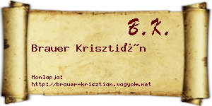 Brauer Krisztián névjegykártya