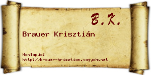 Brauer Krisztián névjegykártya